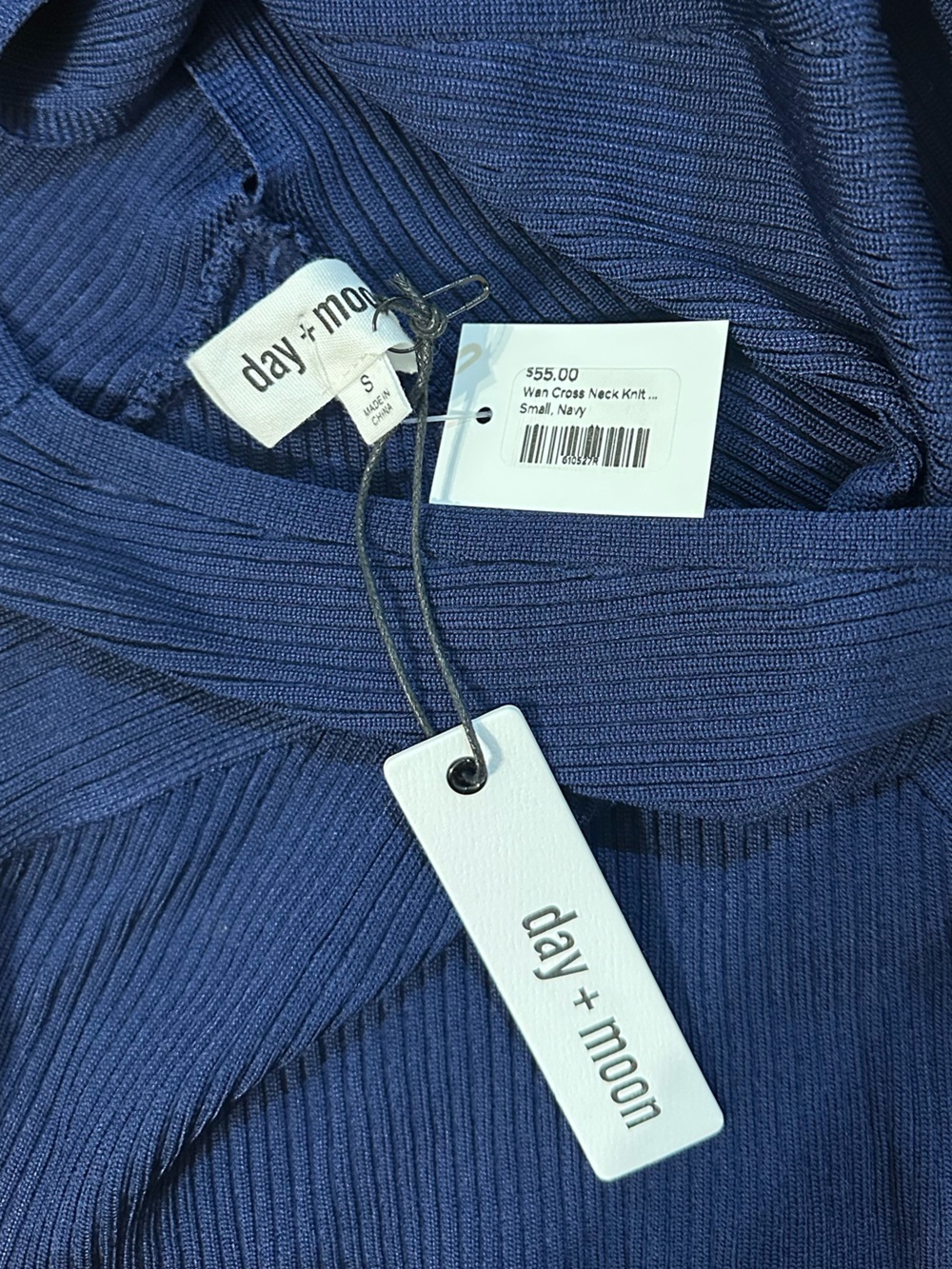 Day + Moon Cross Neck Knit Top NWT - Picture 3 of 3